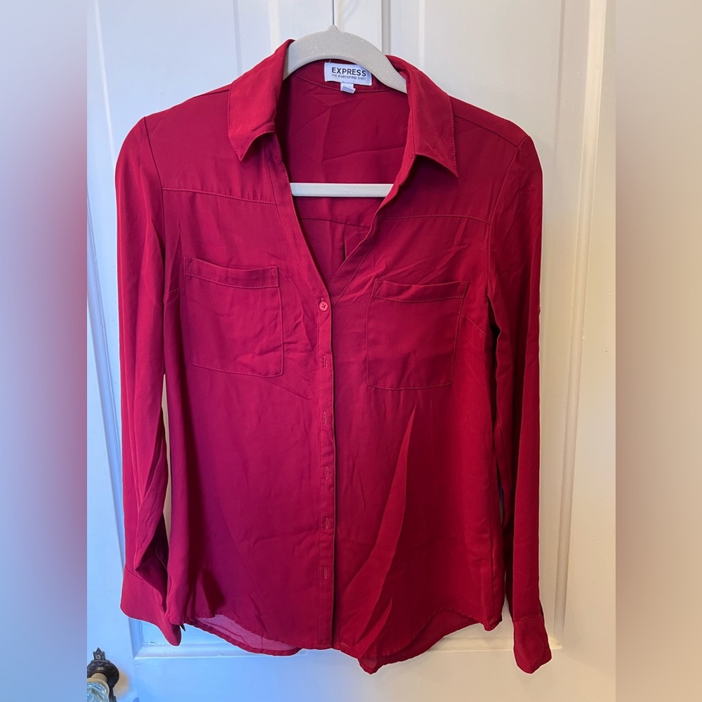 Express burgundy Portofino blouse